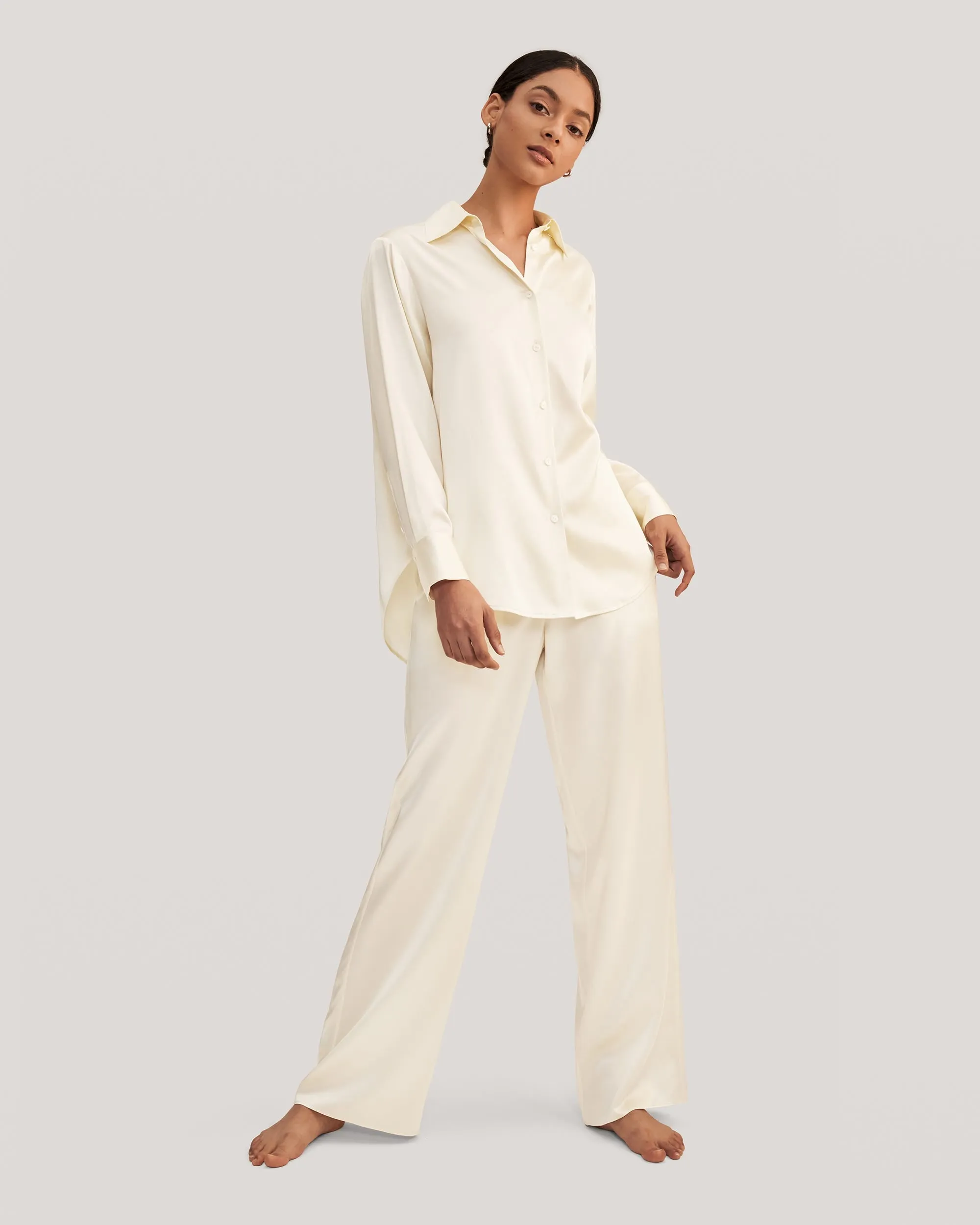 Viola Übergroße Seidenpyjamas Für Damen