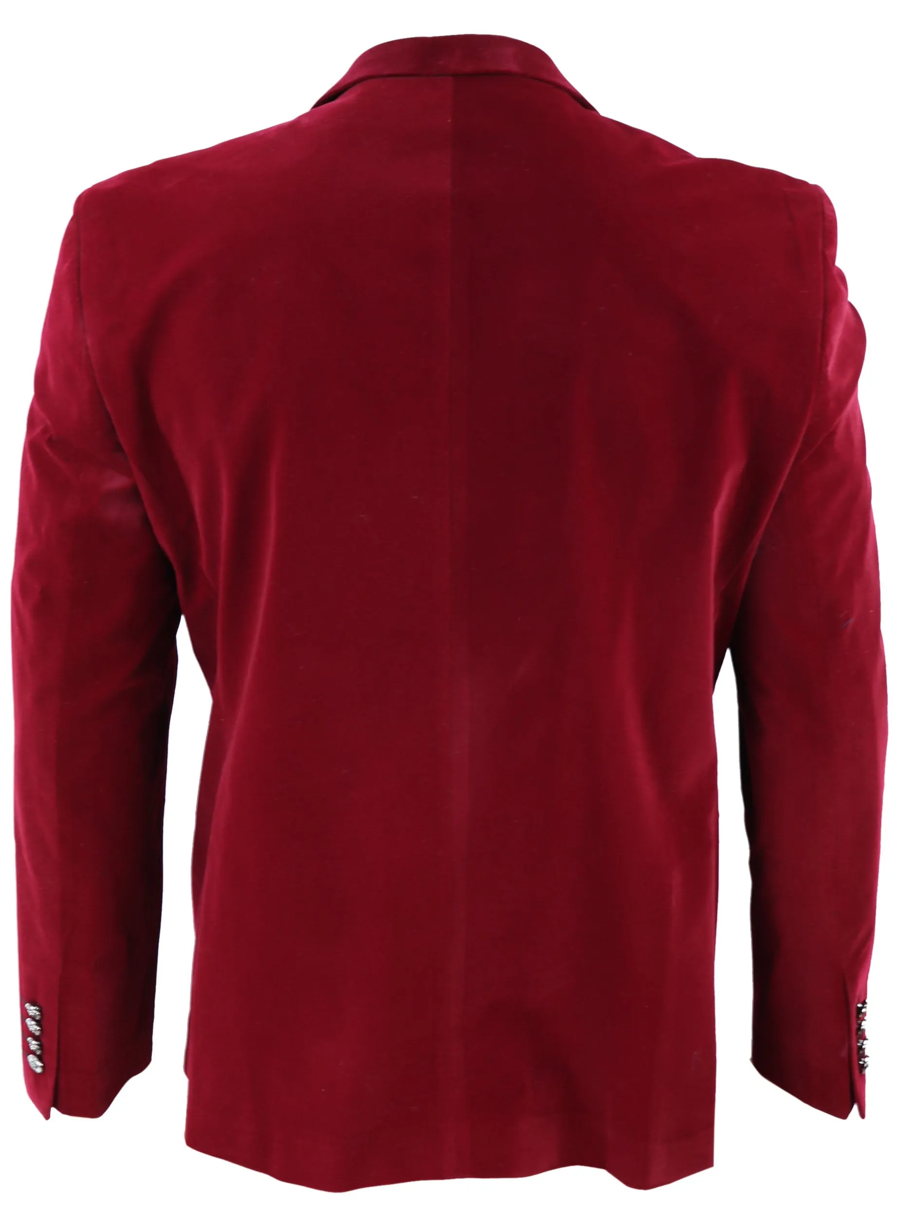 Weinroter Samt Ein-Knopf-Jackett Smoking Blazer