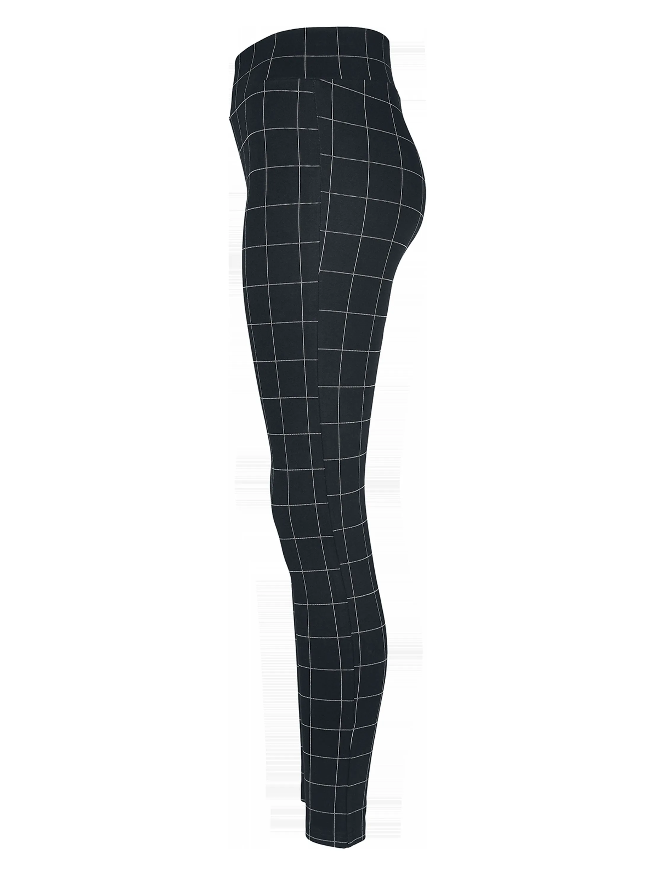 Damen Karo-Print Leggings, Schwarz