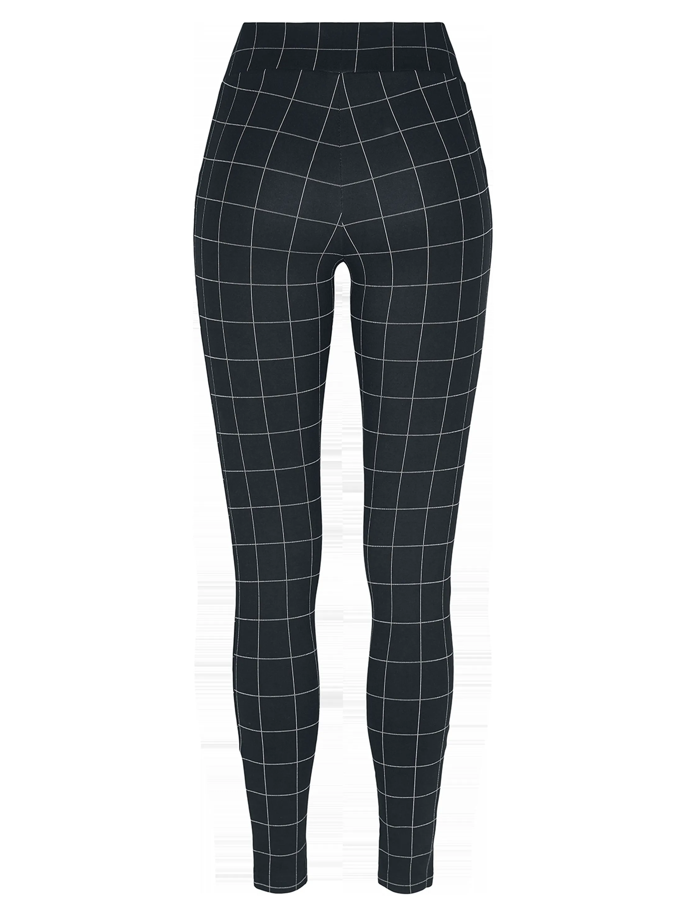 Damen Karo-Print Leggings, Schwarz