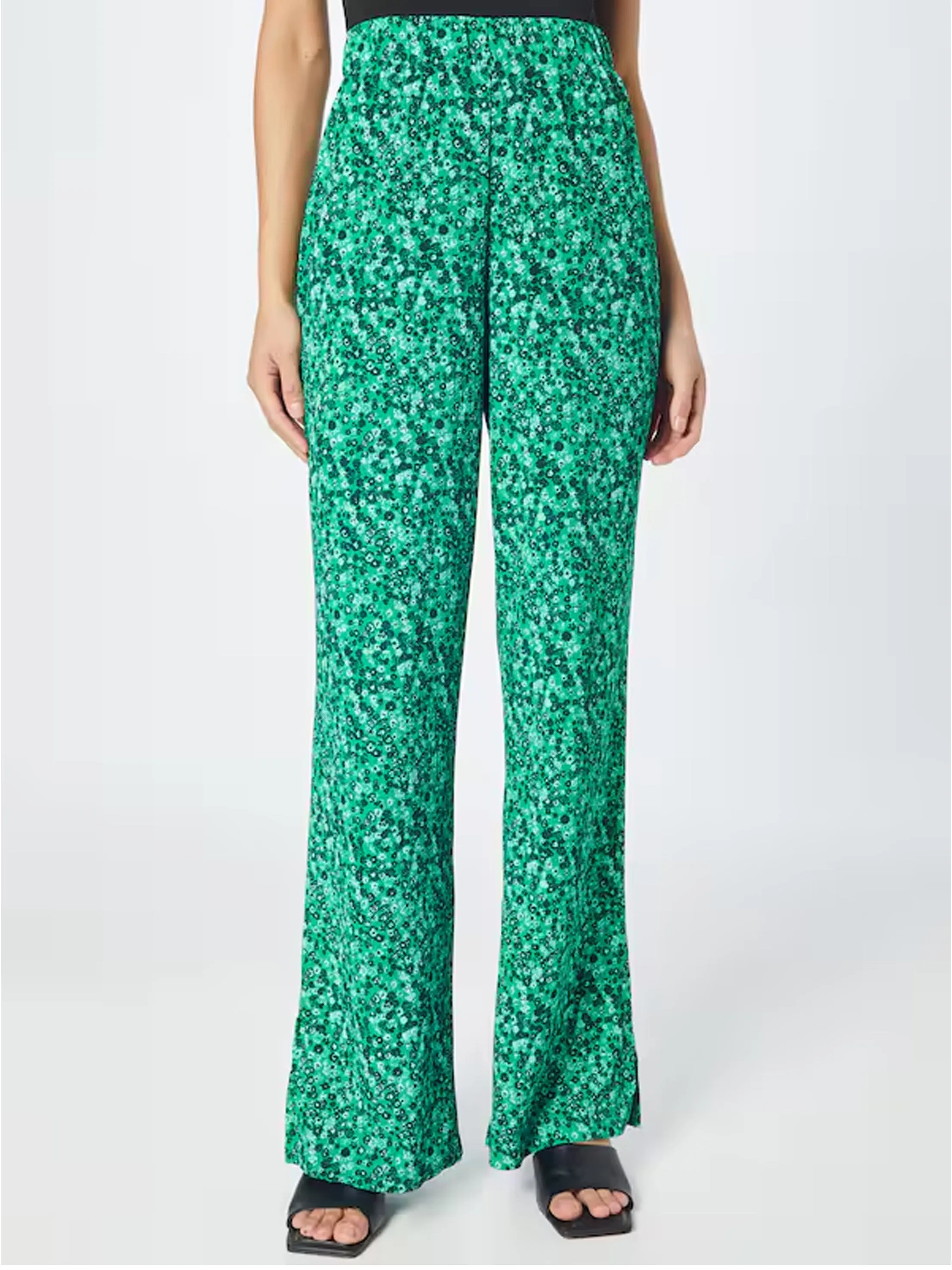 Damenhose mit Blumenprint, Grün