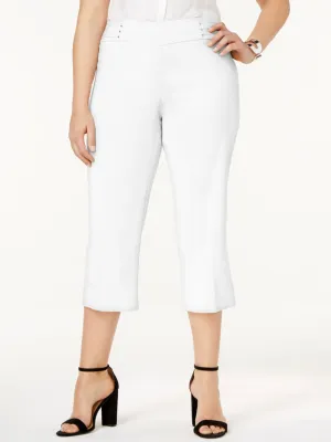 Damen einfache Cropped Hosen, Weiß