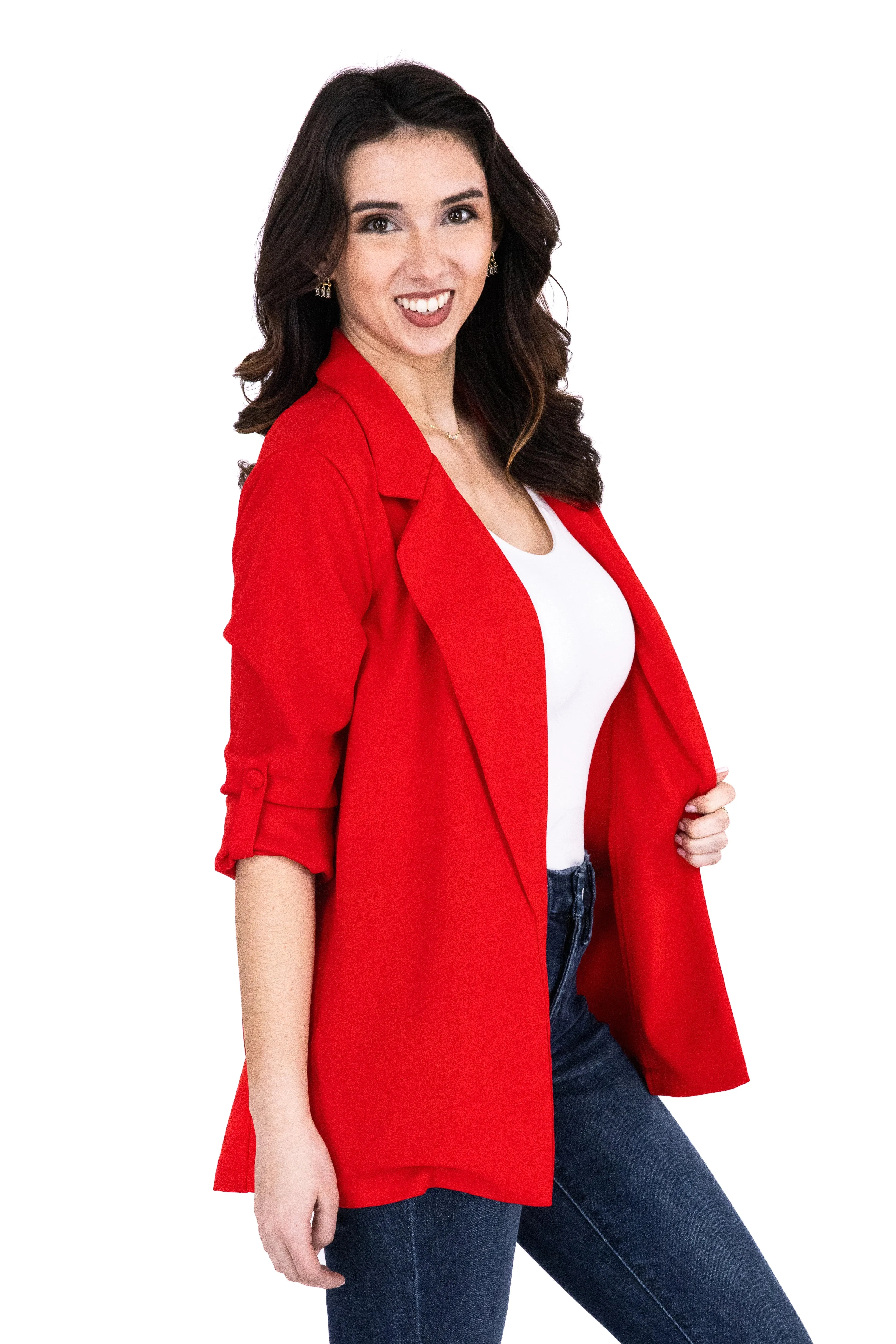 Damen Blazer mit lockerer Passform und offener Front