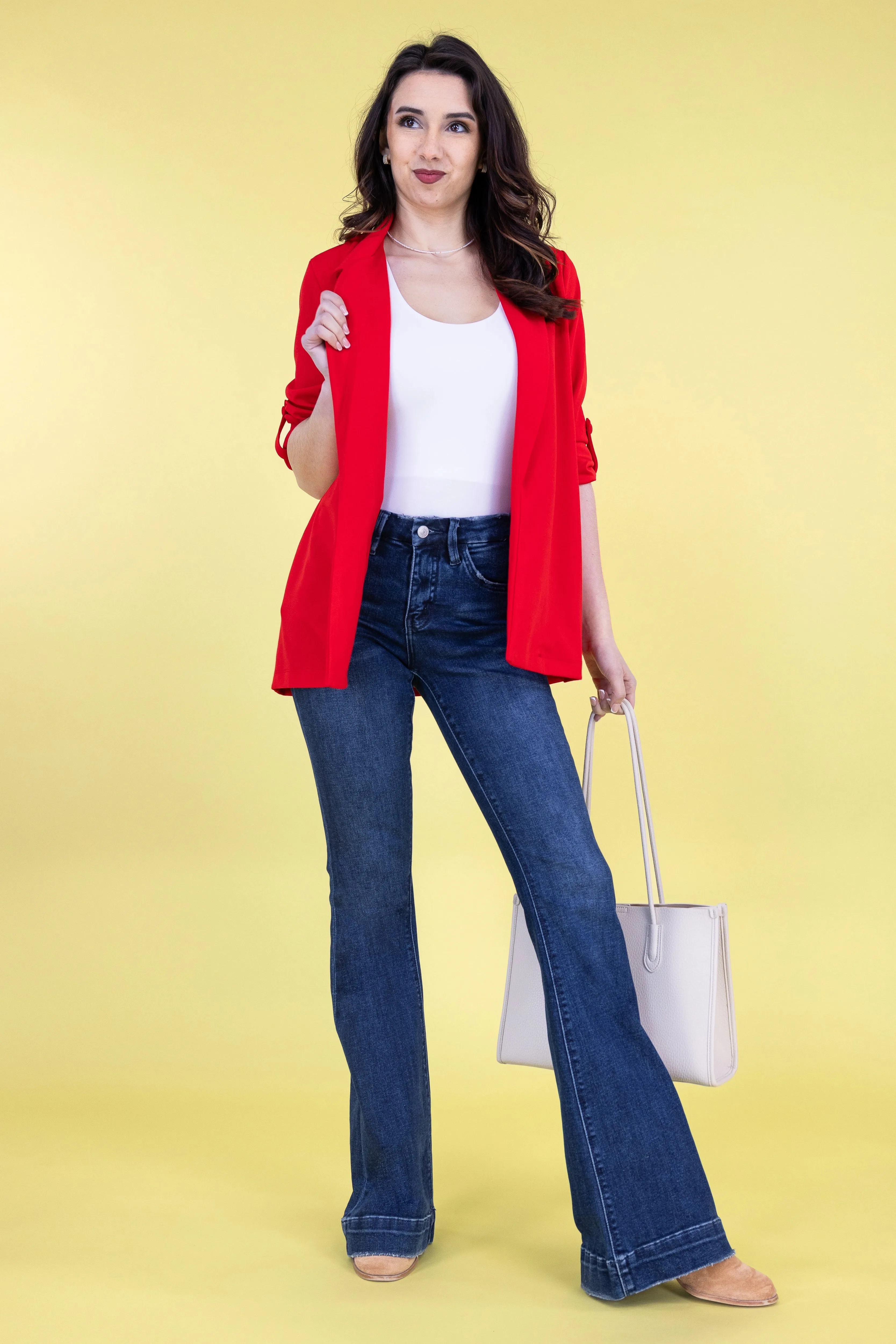 Damen Blazer mit lockerer Passform und offener Front