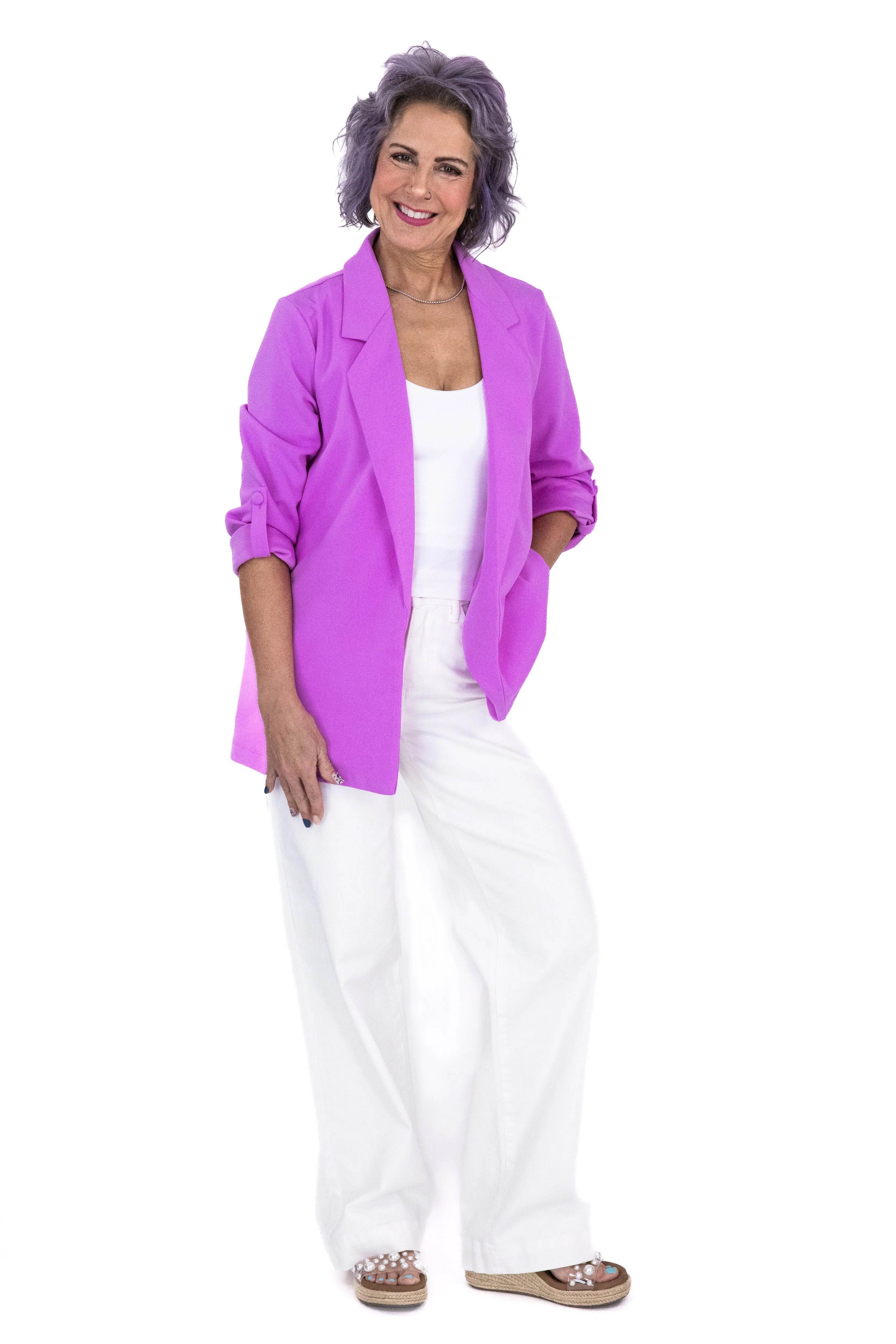 Damen Blazer mit lockerer Passform und offener Front