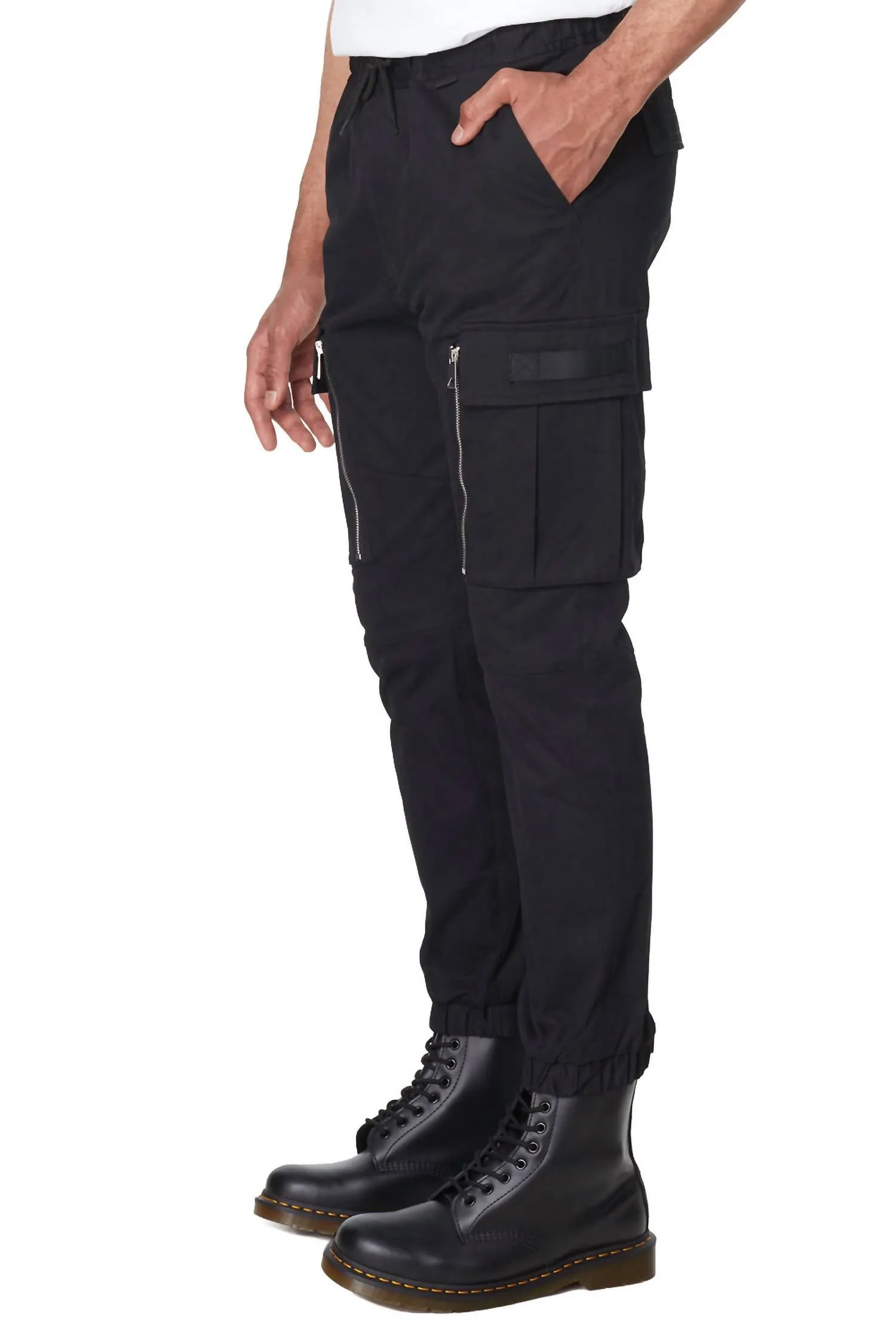 Gewebte Cargo-Hose in Schwarz